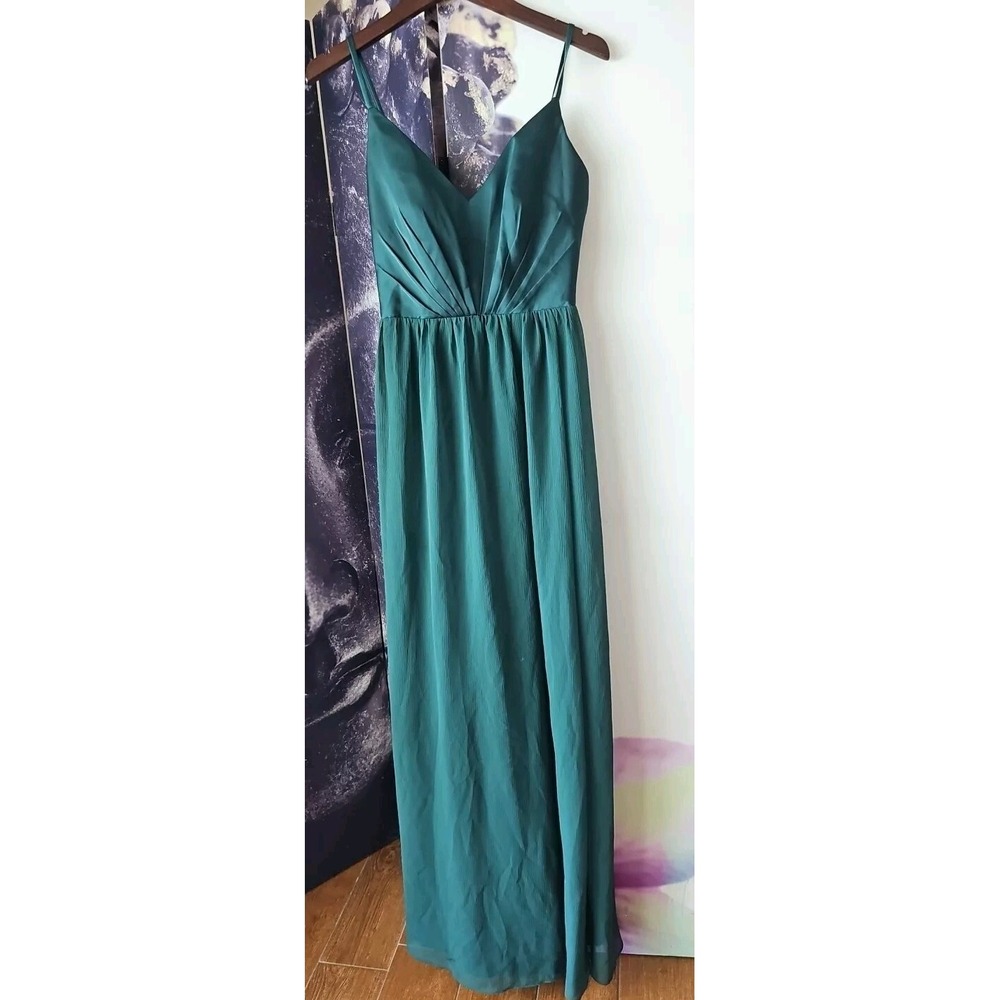 White by Vera Wang Pleated V Neck Sleeveless Bridesmaid‎ Evening Party Dress 6